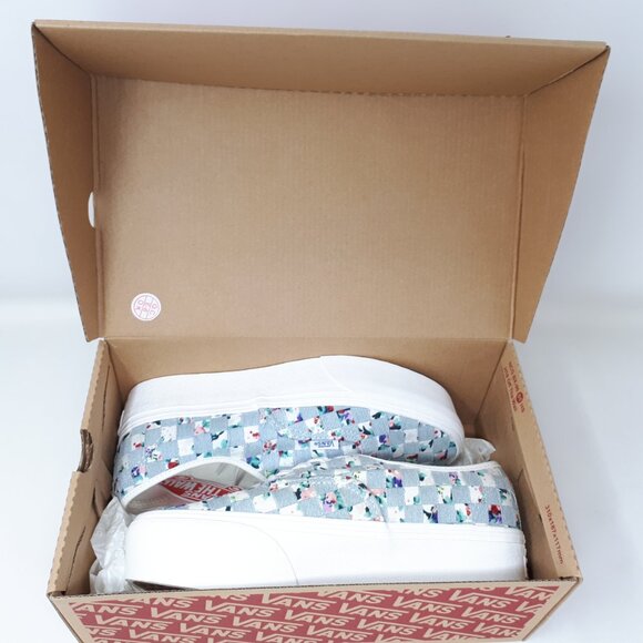 Vans Authentic Stackform Platform Denim Floral Woven White Shoe Sneaker Womens - Picture 11 of 11